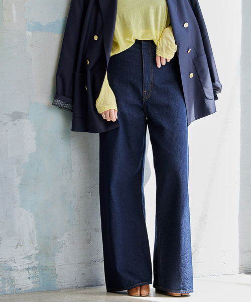 ジャーナルスタンダード　ハイウエスト　ワイド　デニムパンツ　36 濃紺 JOURNAL STANDARD（ジャーナルスタンダード）の「デニムワイド
