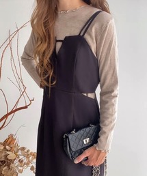 FILLOU（FILLOU）の「ウエストスリットバックリボンキャミワンピース（ワンピース・レディース）」