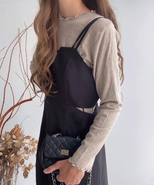 FILLOU(FILLOU)の「ウエストスリットバックリボンキャミワンピース(ワンピース・レディース・モカ/ブラック/ベージュ・MEDIUM/LARGE/X-LARGE)」の5枚目の写真