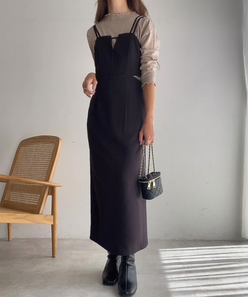 FILLOU(FILLOU)の「ウエストスリットバックリボンキャミワンピース(ワンピース・レディース・モカ/ブラック/ベージュ・MEDIUM/LARGE/X-LARGE)」の7枚目の写真
