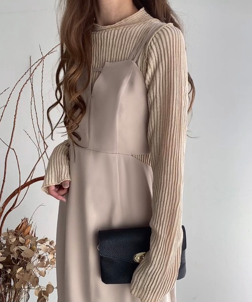FILLOU(FILLOU)の「ウエストスリットバックリボンキャミワンピース(ワンピース・レディース・モカ/ブラック/ベージュ・MEDIUM/LARGE/X-LARGE)」の8枚目の写真