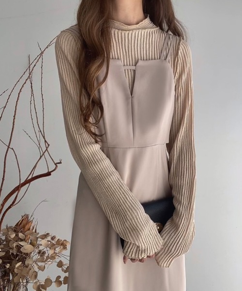 FILLOU(FILLOU)の「ウエストスリットバックリボンキャミワンピース(ワンピース・レディース・モカ/ブラック/ベージュ・MEDIUM/LARGE/X-LARGE)」の9枚目の写真