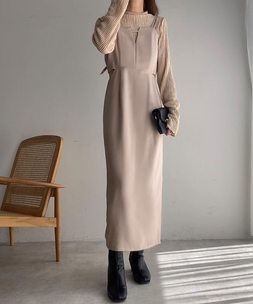 FILLOU(FILLOU)の「ウエストスリットバックリボンキャミワンピース(ワンピース・レディース・モカ/ブラック/ベージュ・MEDIUM/LARGE/X-LARGE)」の10枚目の写真
