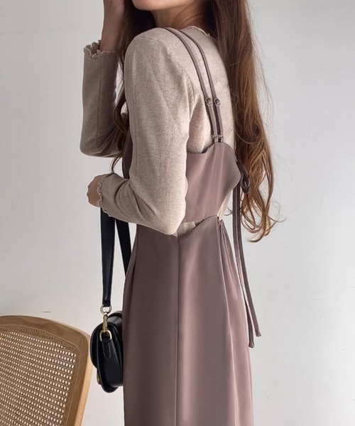 FILLOU(FILLOU)の「ウエストスリットバックリボンキャミワンピース(ワンピース・レディース・モカ/ブラック/ベージュ・MEDIUM/LARGE/X-LARGE)」の12枚目の写真