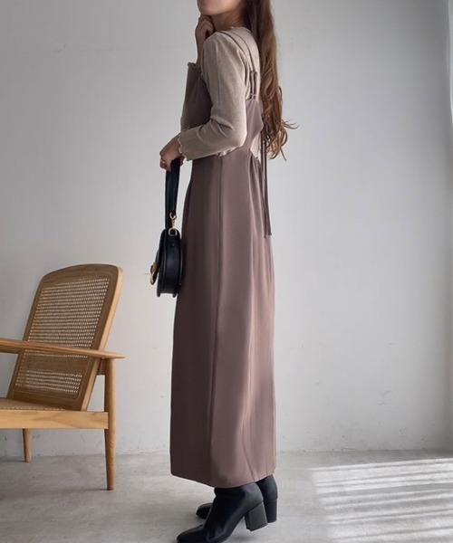 FILLOU(FILLOU)の「ウエストスリットバックリボンキャミワンピース(ワンピース・レディース・モカ/ブラック/ベージュ・MEDIUM/LARGE/X-LARGE)」の14枚目の写真