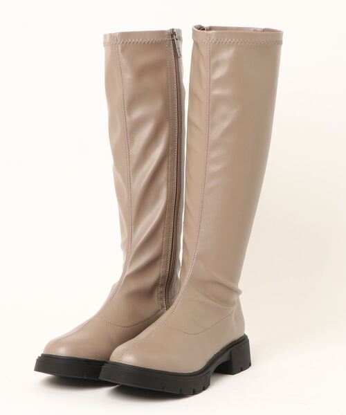 a.v.v(アーヴェヴェ)の「a.v.v / 厚底 ロング丈 ストレッチブーツ(ブーツ・レディース・ダークブラウン/アッシュブラウン/ブラック・S/M/LL/L)」の1枚目の写真