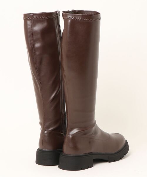 a.v.v(アーヴェヴェ)の「a.v.v / 厚底 ロング丈 ストレッチブーツ(ブーツ・レディース・ダークブラウン/アッシュブラウン/ブラック・S/M/LL/L)」の4枚目の写真