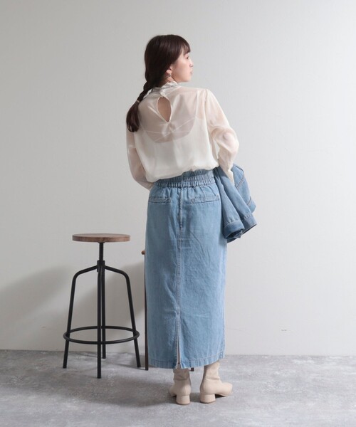 fredy emue（フレディエミュ）の「ベルトデザインデニムスカート（デニムスカート・レディース・ブルー/ネイビー・36/38）」の5枚目の写真