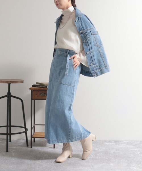 fredy emue（フレディエミュ）の「ベルトデザインデニムスカート（デニムスカート・レディース・ブルー/ネイビー・36/38）」の7枚目の写真