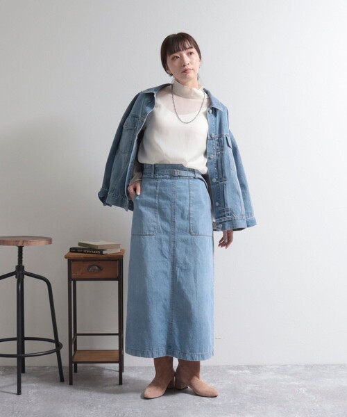 fredy emue（フレディエミュ）の「ベルトデザインデニムスカート（デニムスカート・レディース・ブルー/ネイビー・36/38）」の8枚目の写真