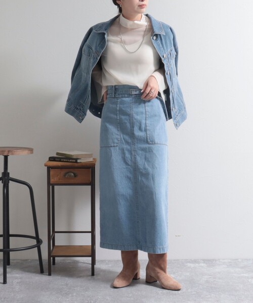 fredy emue（フレディエミュ）の「ベルトデザインデニムスカート（デニムスカート・レディース・ブルー/ネイビー・36/38）」の10枚目の写真