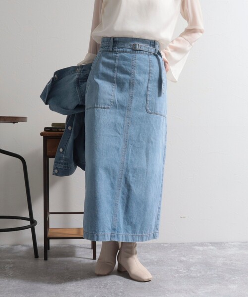 fredy emue（フレディエミュ）の「ベルトデザインデニムスカート（デニムスカート・レディース・ブルー/ネイビー・36/38）」の13枚目の写真