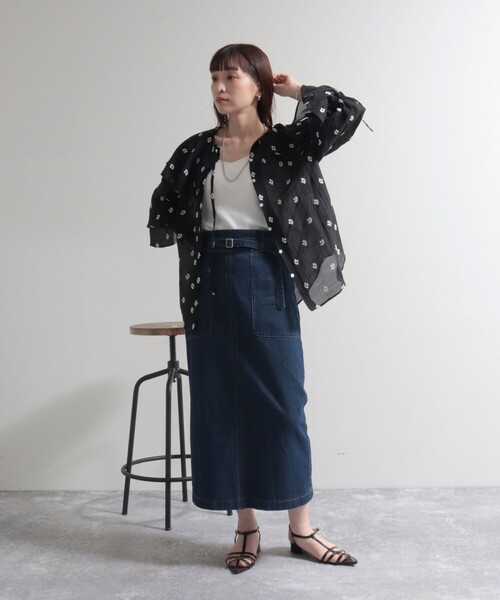 fredy emue（フレディエミュ）の「ベルトデザインデニムスカート（デニムスカート・レディース・ブルー/ネイビー・36/38）」の16枚目の写真