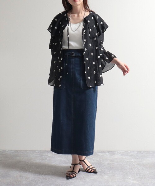 fredy emue（フレディエミュ）の「ベルトデザインデニムスカート（デニムスカート・レディース・ブルー/ネイビー・36/38）」の18枚目の写真