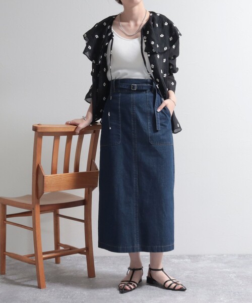 fredy emue（フレディエミュ）の「ベルトデザインデニムスカート（デニムスカート・レディース・ブルー/ネイビー・36/38）」の20枚目の写真