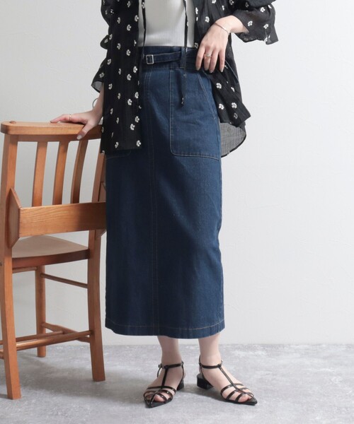 fredy emue（フレディエミュ）の「ベルトデザインデニムスカート（デニムスカート・レディース・ブルー/ネイビー・36/38）」の21枚目の写真