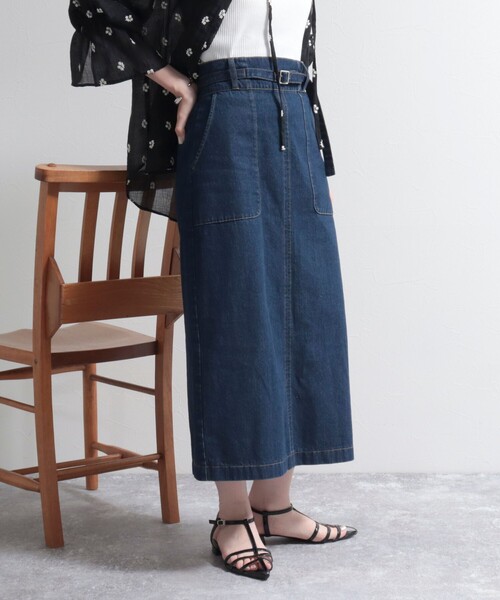 fredy emue（フレディエミュ）の「ベルトデザインデニムスカート（デニムスカート・レディース・ブルー/ネイビー・36/38）」の22枚目の写真
