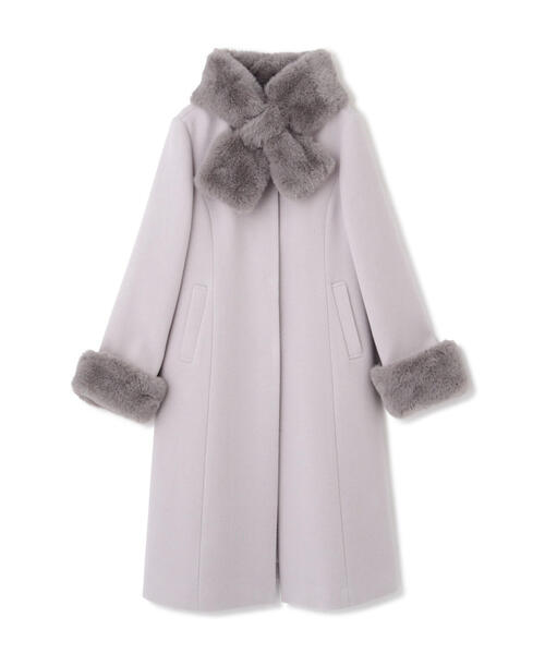 PROPORTION BODY DRESSING（プロポーションボディドレッシング）の「フェイクファー取外しコート / 1213252002（ステンカラーコート・レディース・オフホワイト/グレー/ベージュ・SMALL/MEDIUM/X-SMALL）」の4枚目の写真