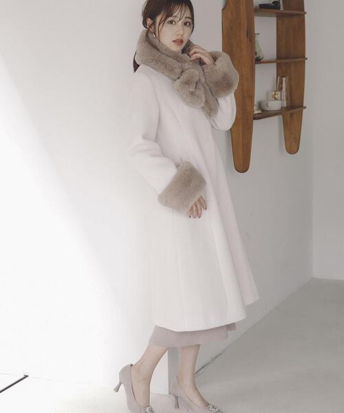 PROPORTION BODY DRESSING（プロポーションボディドレッシング）の「フェイクファー取外しコート / 1213252002（ステンカラーコート・レディース・オフホワイト/グレー/ベージュ・SMALL/MEDIUM/X-SMALL）」の18枚目の写真