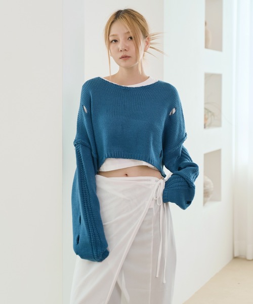 UNE MANSION(ユヌマンション)の「【レイヤード用】シースルーラップロングスカート(スカート・レディース・アイボリー/ブルー/ブラック・FREE)」の8枚目の写真