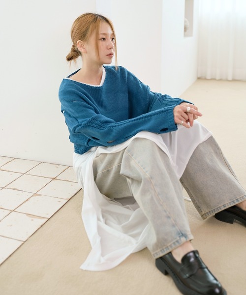 UNE MANSION(ユヌマンション)の「【レイヤード用】シースルーラップロングスカート(スカート・レディース・アイボリー/ブルー/ブラック・FREE)」の11枚目の写真