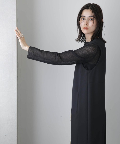 NANO universe（ナノユニバース）の「シャーリングレースカットトップス（Tシャツ/カットソー・レディース・オフホワイト/ブラック・S/M）」の13枚目の写真