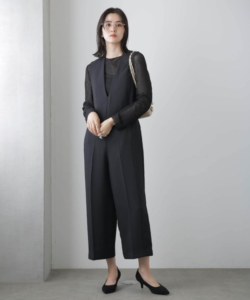 NANO universe（ナノユニバース）の「シャーリングレースカットトップス（Tシャツ/カットソー・レディース・オフホワイト/ブラック・S/M）」の15枚目の写真