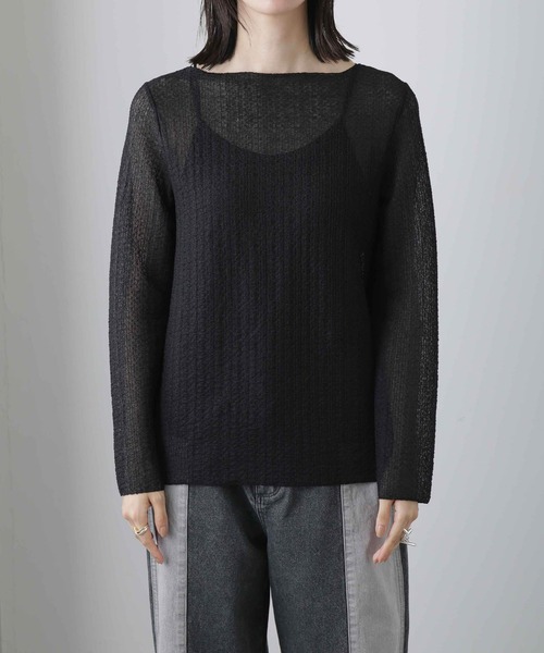 NANO universe（ナノユニバース）の「シャーリングレースカットトップス（Tシャツ/カットソー・レディース・オフホワイト/ブラック・S/M）」の17枚目の写真