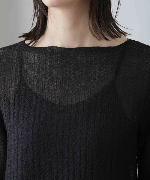 NANO universe（ナノユニバース）の「シャーリングレースカットトップス（Tシャツ/カットソー・レディース・オフホワイト/ブラック・S/M）」の20枚目の写真