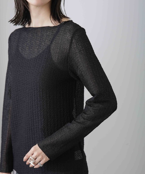 NANO universe（ナノユニバース）の「シャーリングレースカットトップス（Tシャツ/カットソー・レディース・オフホワイト/ブラック・S/M）」の21枚目の写真