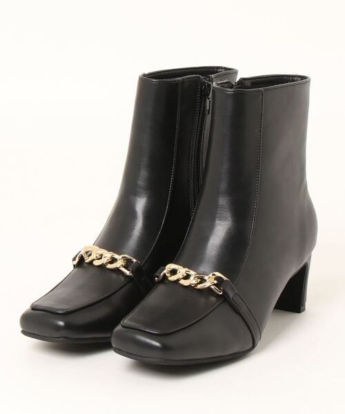 Bridget Birkin(ブリジットバーキン)の「【Bridget Birkin】アクセサリーチェーンショートブーツ(533022)(ブーツ・レディース・ブラック/アイボリー・24/23/22.5/24.5/23.5)」の6枚目の写真