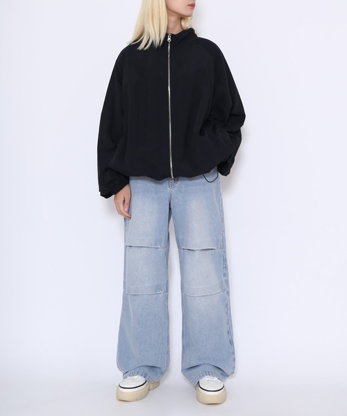 PUNYUS（プニュズ）の「ニータックバギーデニムパンツ（デニムパンツ・レディース・ライトブルー/ブラック・1/2/3/4）」の18枚目の写真