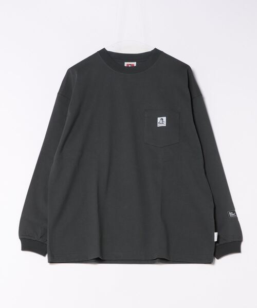 BEN DAVIS(ベンデイビス)の「【BEN DAVIS/ベンデイビス】 ポケ付き ビッグシルエット ロンT 無地 ストリート スケータースタイル ユニセックス(Tシャツ/カットソー・メンズ・グレー/ブラック/ホワイト/ダークパープル/ダークブルー/チャコールグレー・LARGE/MEDIUM/X-LARGE/SMALL)」の3枚目の写真