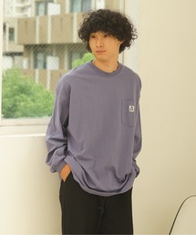 【BEN DAVIS/ベンデイビス】 ポケ付き ビッグシルエット ロンT 無地 ストリート スケータースタイル ユニセックス