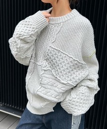 Anui | 【UNISEX】パッチワークキルトニット(ニット/セーター)