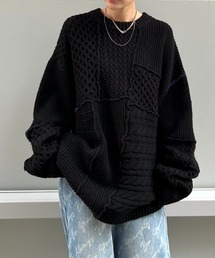 Anui | 【UNISEX】パッチワークキルトニット(ニット/セーター)