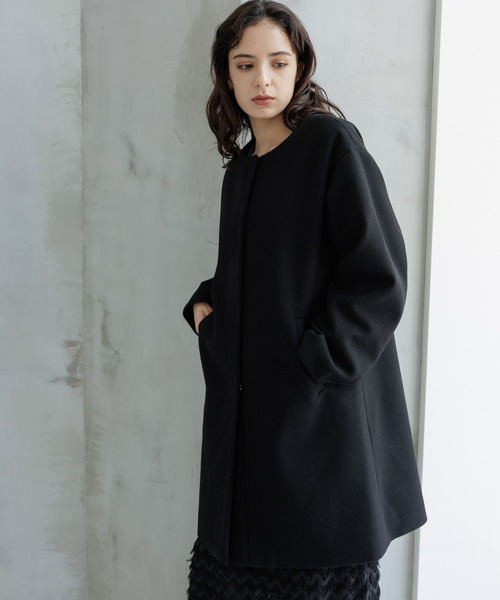 LAKOLE（ラコレ）の「ウーリーテックノーカラーコート / 704772（ノーカラーコート・レディース・アイボリー/ブラック・SMALL/MEDIUM）」の10枚目の写真