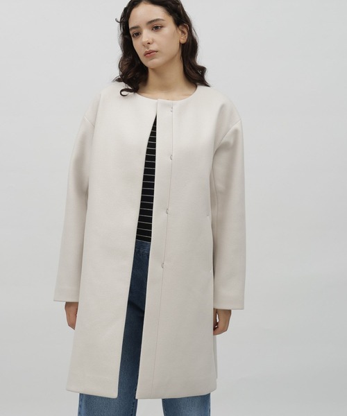 LAKOLE（ラコレ）の「ウーリーテックノーカラーコート / 704772（ノーカラーコート・レディース・アイボリー/ブラック・SMALL/MEDIUM）」の17枚目の写真