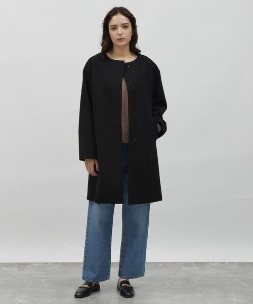 LAKOLE（ラコレ）の「ウーリーテックノーカラーコート / 704772（ノーカラーコート・レディース・アイボリー/ブラック・SMALL/MEDIUM）」の21枚目の写真