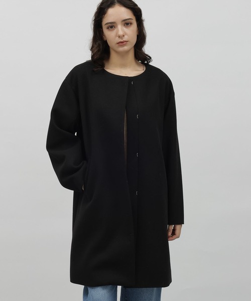 LAKOLE（ラコレ）の「ウーリーテックノーカラーコート / 704772（ノーカラーコート・レディース・アイボリー/ブラック・SMALL/MEDIUM）」の22枚目の写真