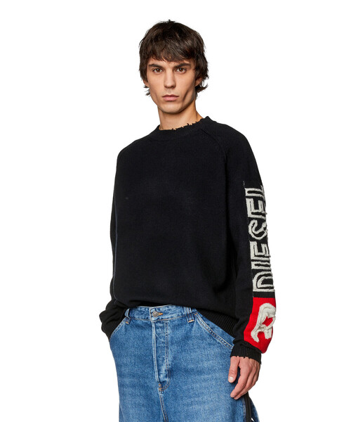 DIESEL（ディーゼル）の「メンズ ニット ロゴ（ニット/セーター・メンズ・ブラック/グレー・XX-LARGE/SMALL/X-SMALL/MEDIUM/LARGE/X-LARGE）」の9枚目の写真