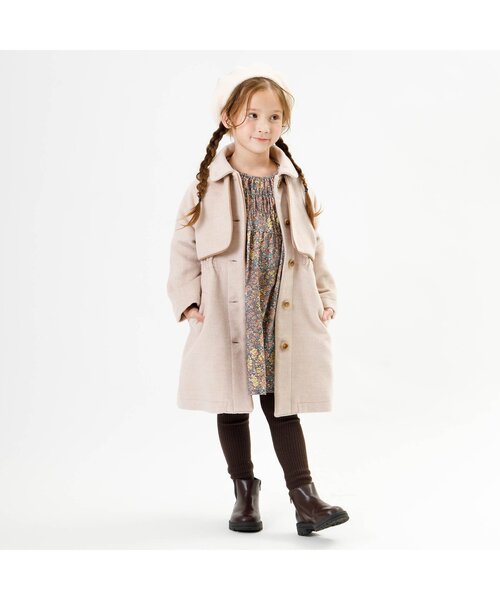 Seraph（セラフ）の「小花柄シャーリングワンピース（ワンピース・キッズ・ブルー/チャコール/レッド・130/140/90/95/110/80/120/100）」の6枚目の写真