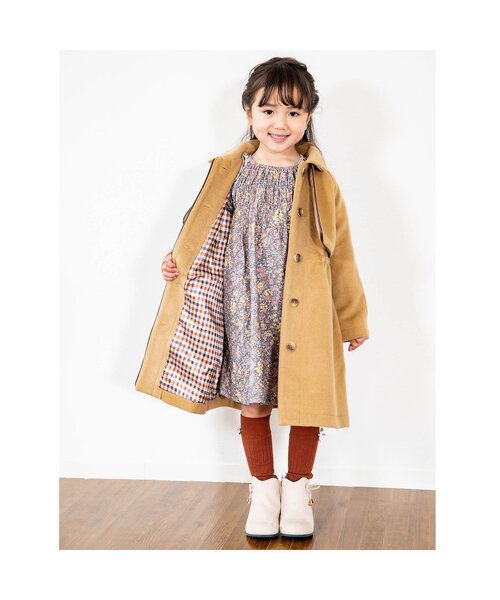 Seraph（セラフ）の「小花柄シャーリングワンピース（ワンピース・キッズ・ブルー/チャコール/レッド・130/140/90/95/110/80/120/100）」の7枚目の写真