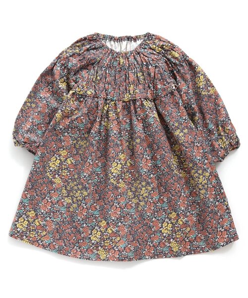 Seraph（セラフ）の「小花柄シャーリングワンピース（ワンピース・キッズ・ブルー/チャコール/レッド・130/140/90/95/110/80/120/100）」の8枚目の写真