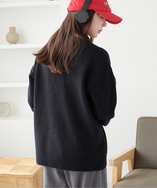 ECRIRE（エクリール）の「オーバーサイズカーディガン（カーディガン/ボレロ・レディース・モカ/ブラック/アイボリー・M）」の5枚目の写真