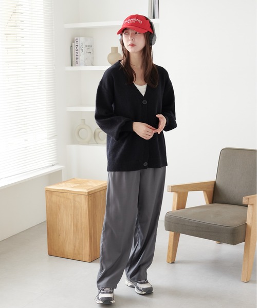 ECRIRE（エクリール）の「オーバーサイズカーディガン（カーディガン/ボレロ・レディース・モカ/ブラック/アイボリー・M）」の17枚目の写真