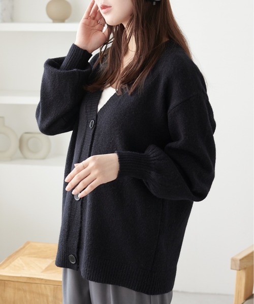 ECRIRE（エクリール）の「オーバーサイズカーディガン（カーディガン/ボレロ・レディース・モカ/ブラック/アイボリー・M）」の19枚目の写真
