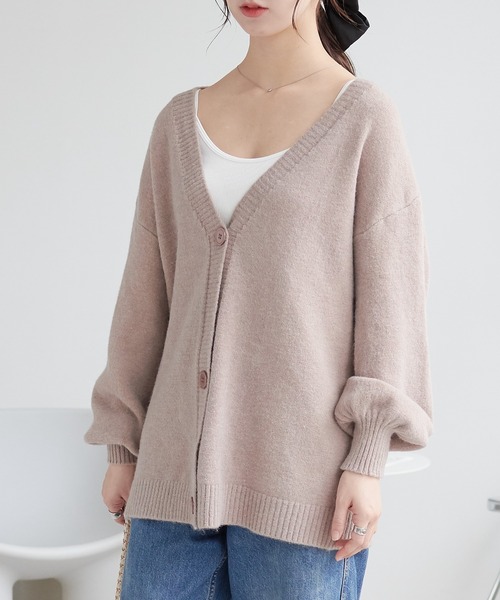 ECRIRE（エクリール）の「オーバーサイズカーディガン（カーディガン/ボレロ・レディース・モカ/ブラック/アイボリー・M）」の20枚目の写真