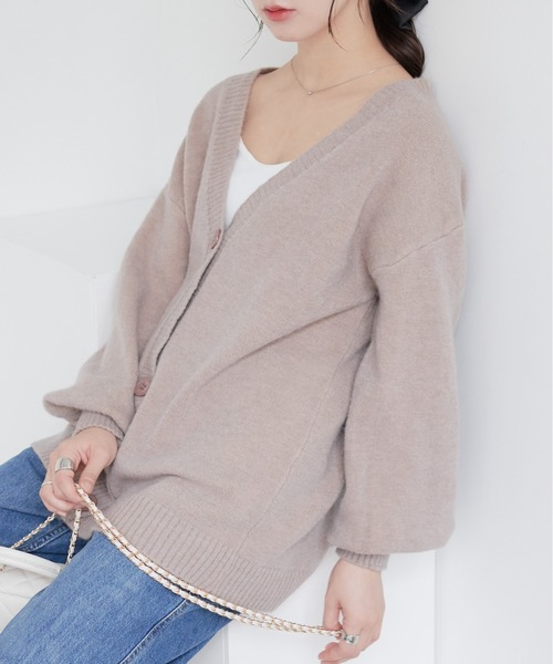 ECRIRE（エクリール）の「オーバーサイズカーディガン（カーディガン/ボレロ・レディース・モカ/ブラック/アイボリー・M）」の22枚目の写真