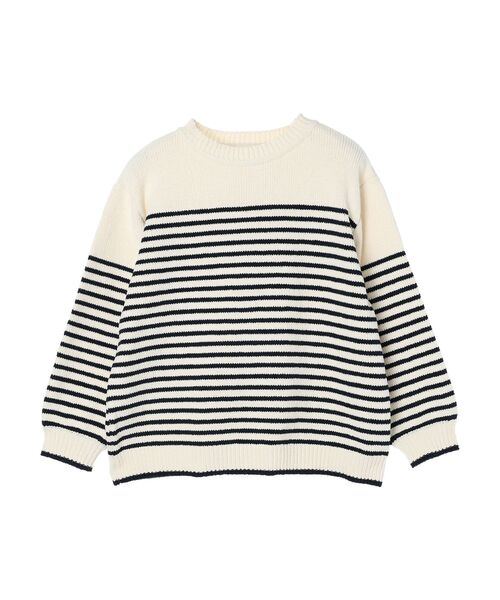 CRAFT STANDARD BOUTIQUE(クラフトスタンダードブティック)の「洗えるモールニットボーダープルオーバー(ニット/セーター・レディース・ブラック/アイボリー/ブルー/グレイッシュベージュ/パープル・FREE)」の21枚目の写真